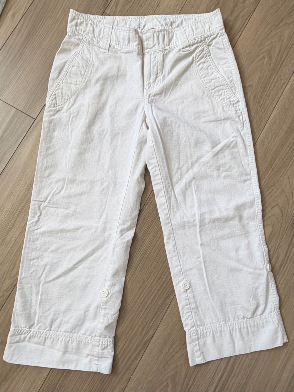 The North Face White Cropped Ripstop Capri Pants Hiking Sz 6